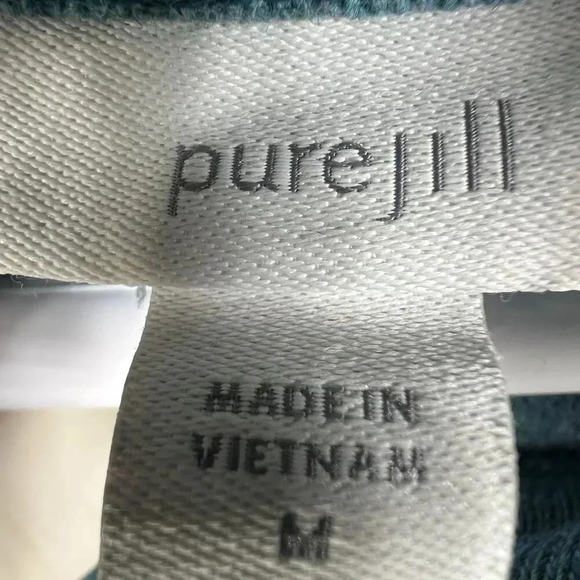 J Jill PURE JILL Womens M RELAXED Fit 3/4 Sleeve Blue PONCHO Tunic Cowl Neck - Picture 13 of 16